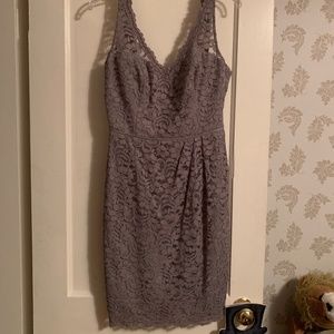 Gray Lace Bridesmaid Dress